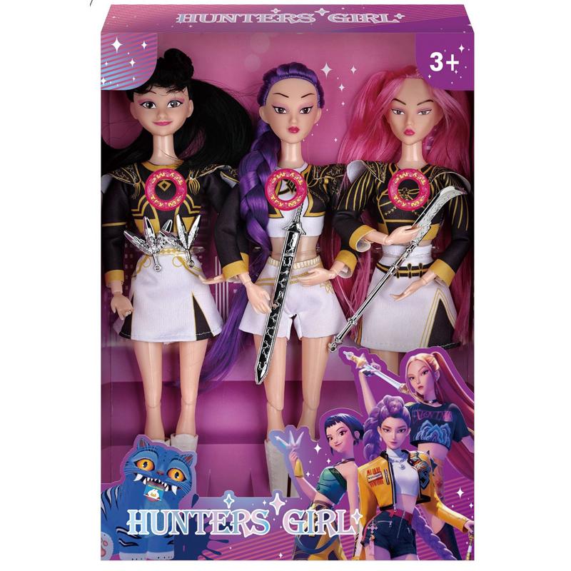 Игрушка для детей Куклы Demon Hunters и песня Кей-поп охотники на демонов 3 шт. 30 см (арт EPC15180M)