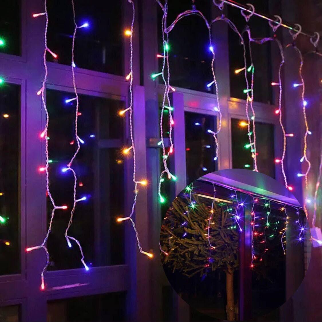 Гірлянда світлодіодна бахрома 3х0,5 м 120 лампочок Різнокольоровий (1518249791)