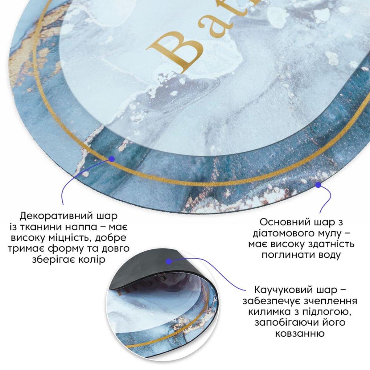 Коврик влагопоглощающий Ванная комната D мрамор 38х58х3 мм (SW-00001569) - фото 4