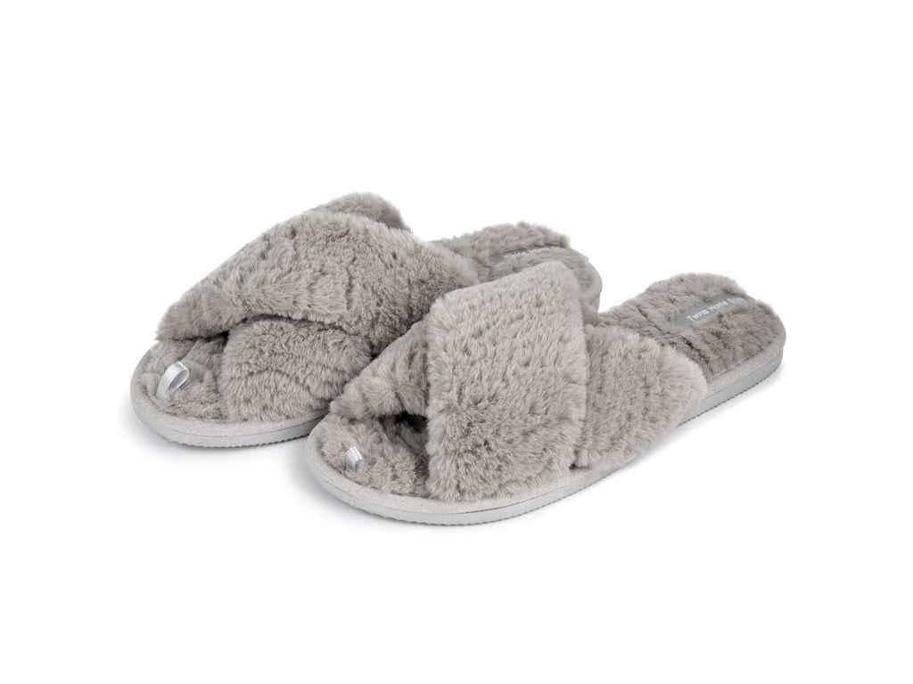 Тапочки домашние женские Twins HS перекрест меховые р. 40 Серый (1098302)