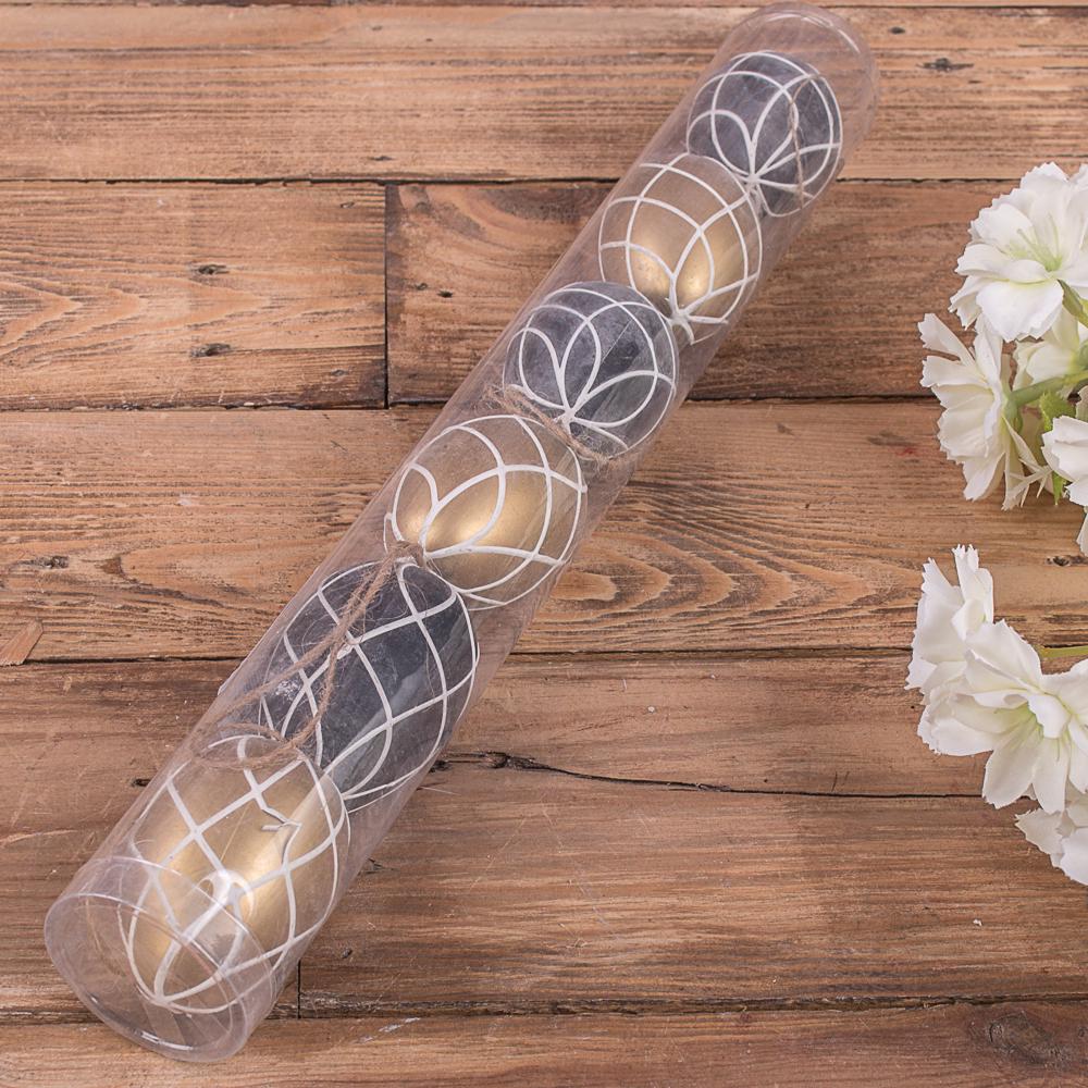 Яйца в тубусе для пластиковые декора 6 шт. (3553-10)