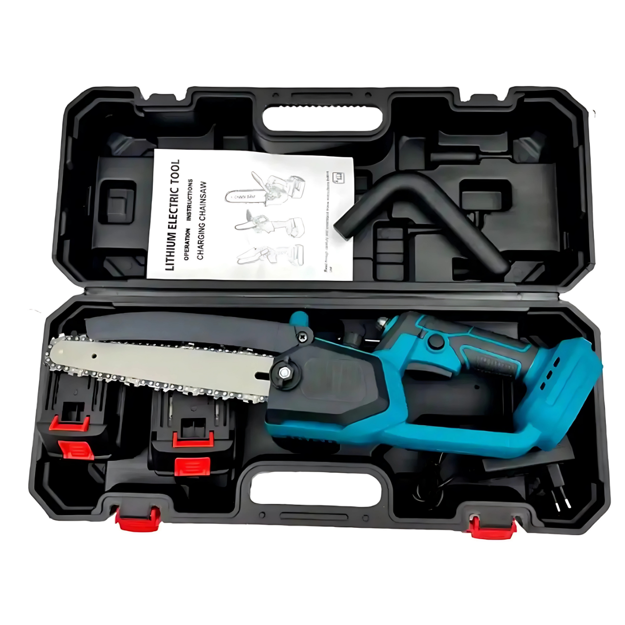 Пила акумуляторна міні 8" 4600 об/хв 48V 2 АКБ кейс Чорно/Блакитний (5836637784) - фото 7 Пила акумуляторна міні 8" 4600 об/хв 48V 2 АКБ кейс Чорно/Блакитний (5836637784) - фото 7