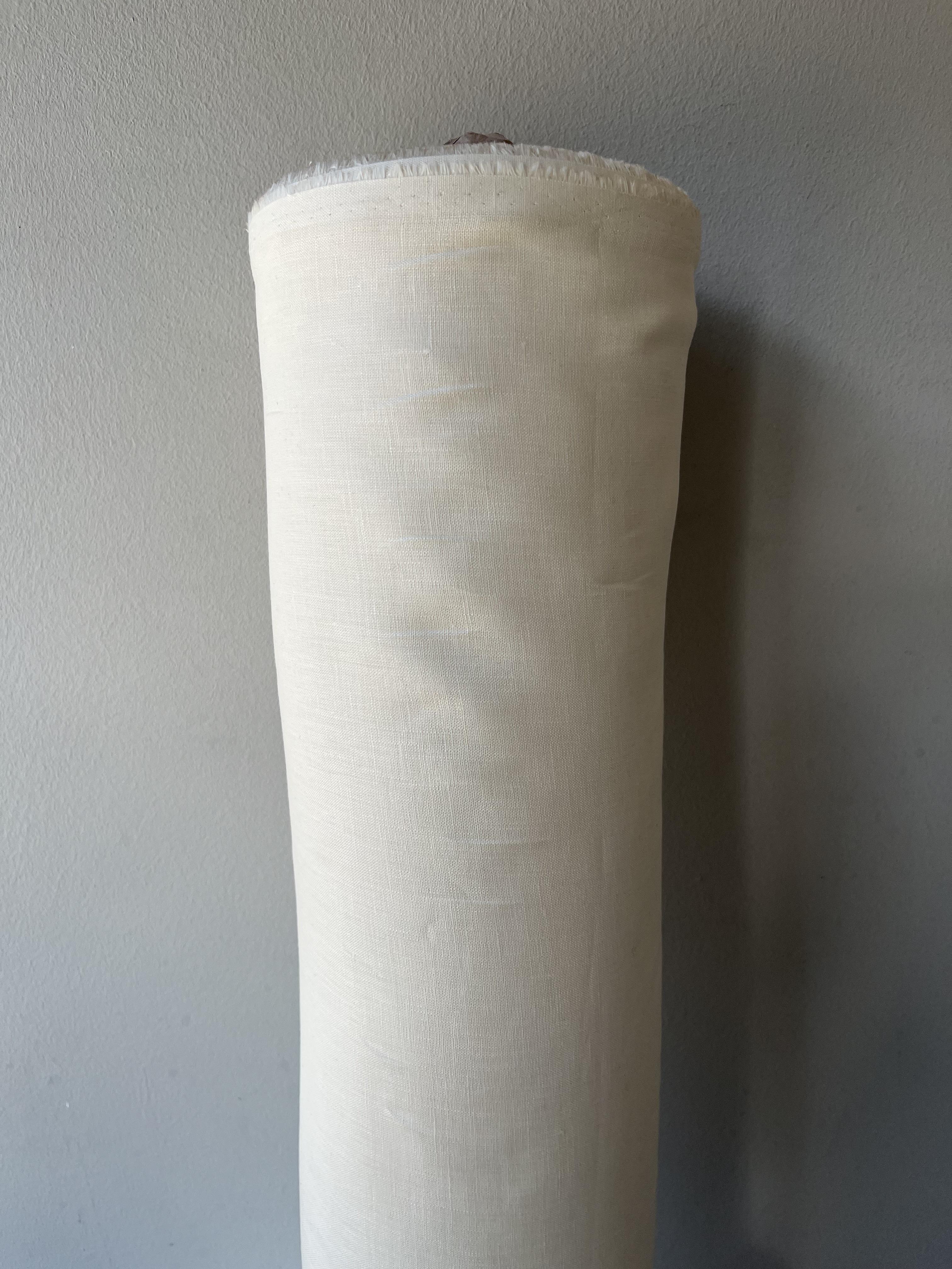 Ткань рубашечно-платья Linen Plus 100% лен смягчена 143 см 1403 Молочный - фото 3