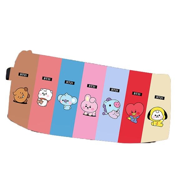 Пенал школьный BTS БТ21 BT21 Bangtan Boys Бтс двухсторонний 22х11 см (pn_0127)