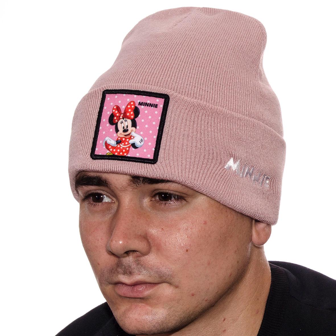 Шапка с шевроном двойная зимняя Minnie L21036 L р. 57-58 Пудра