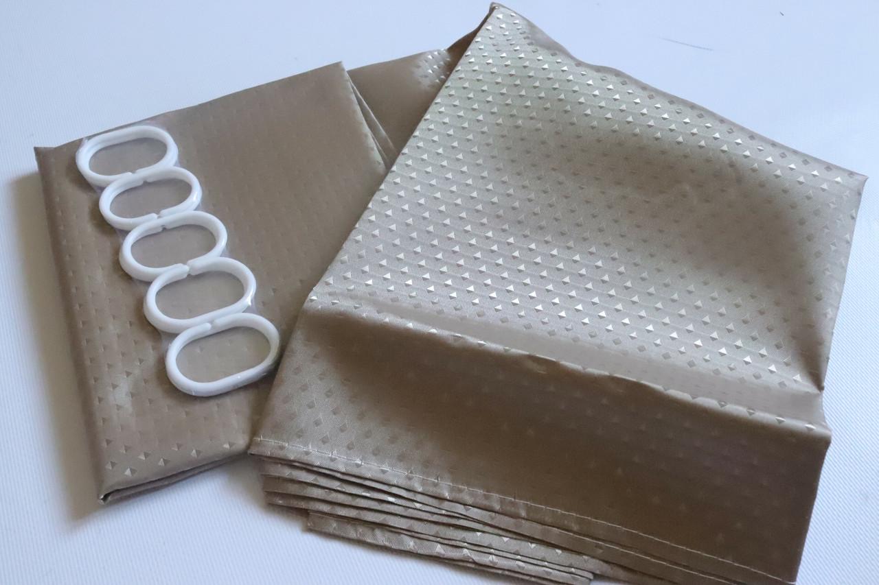 Штора для ванной тканевая однотонная 5214/capuchino 180x180 см - фото 2 Штора для ванной тканевая однотонная 5214/capuchino 180x180 см - фото 2