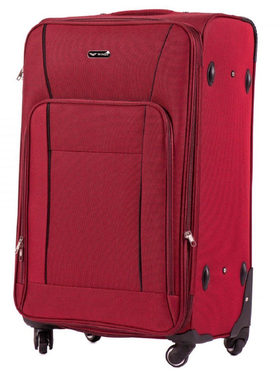 Чемодан тканевый Wings 1609 большой 4 колеса Бордовый (Vt00180)