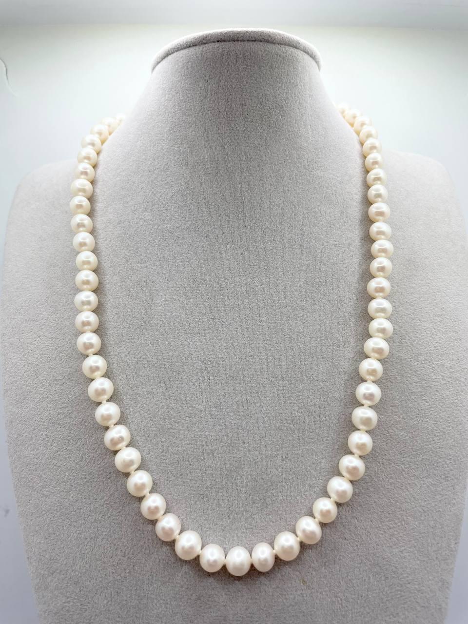 Бусы жемчуга 7 мм 45 см Белый (9285)