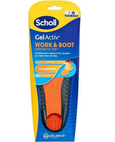 Стельки для длительного стояния от усталости ног Scholl GelActiv Work & Boot Energetic Feet L р.40-46,5 см 1 пара