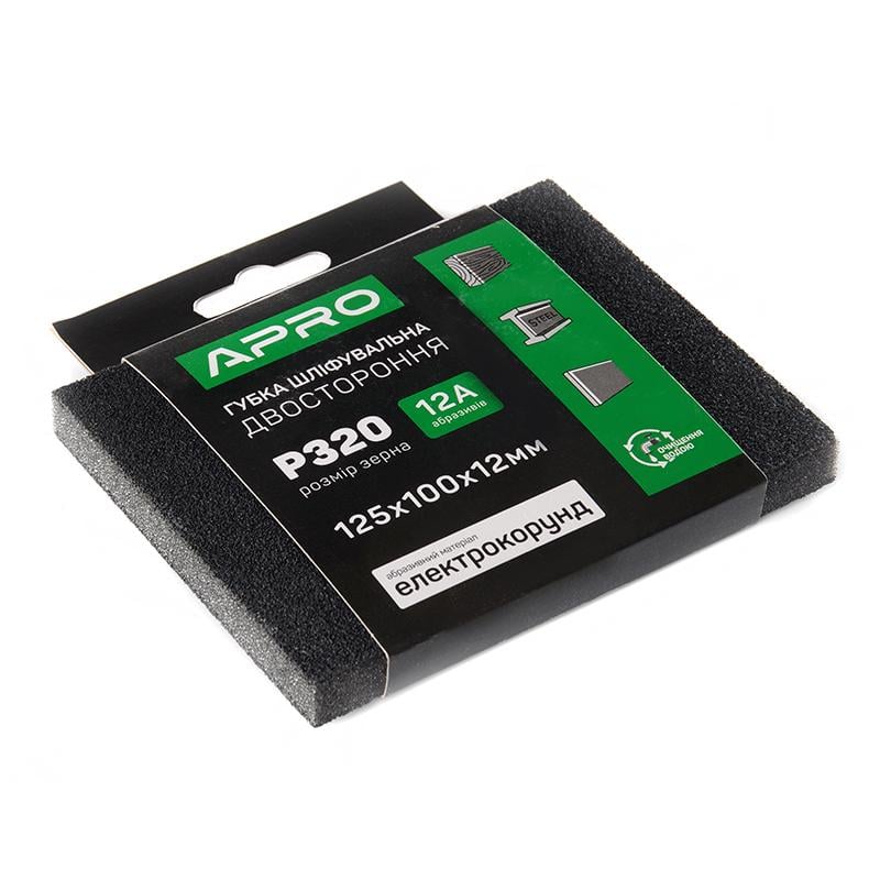 Губка шлифовальная Apro двусторонняя Р320 125х100х12 мм (828128)
