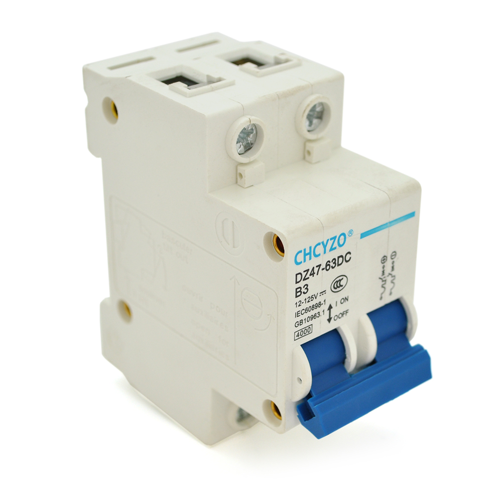 Автоматический выключатель CHCYZO DZ47-63DC-B3 2P 3A 12-125V (34558)
