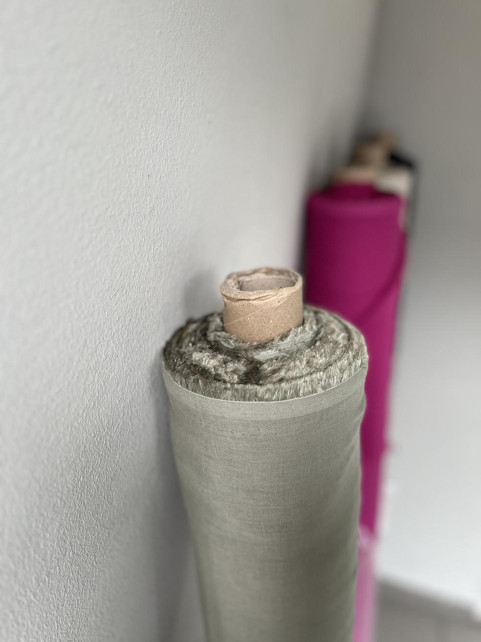 Ткань Linen Plus рубашечная льняная Светло-оливковый 138 - фото 2