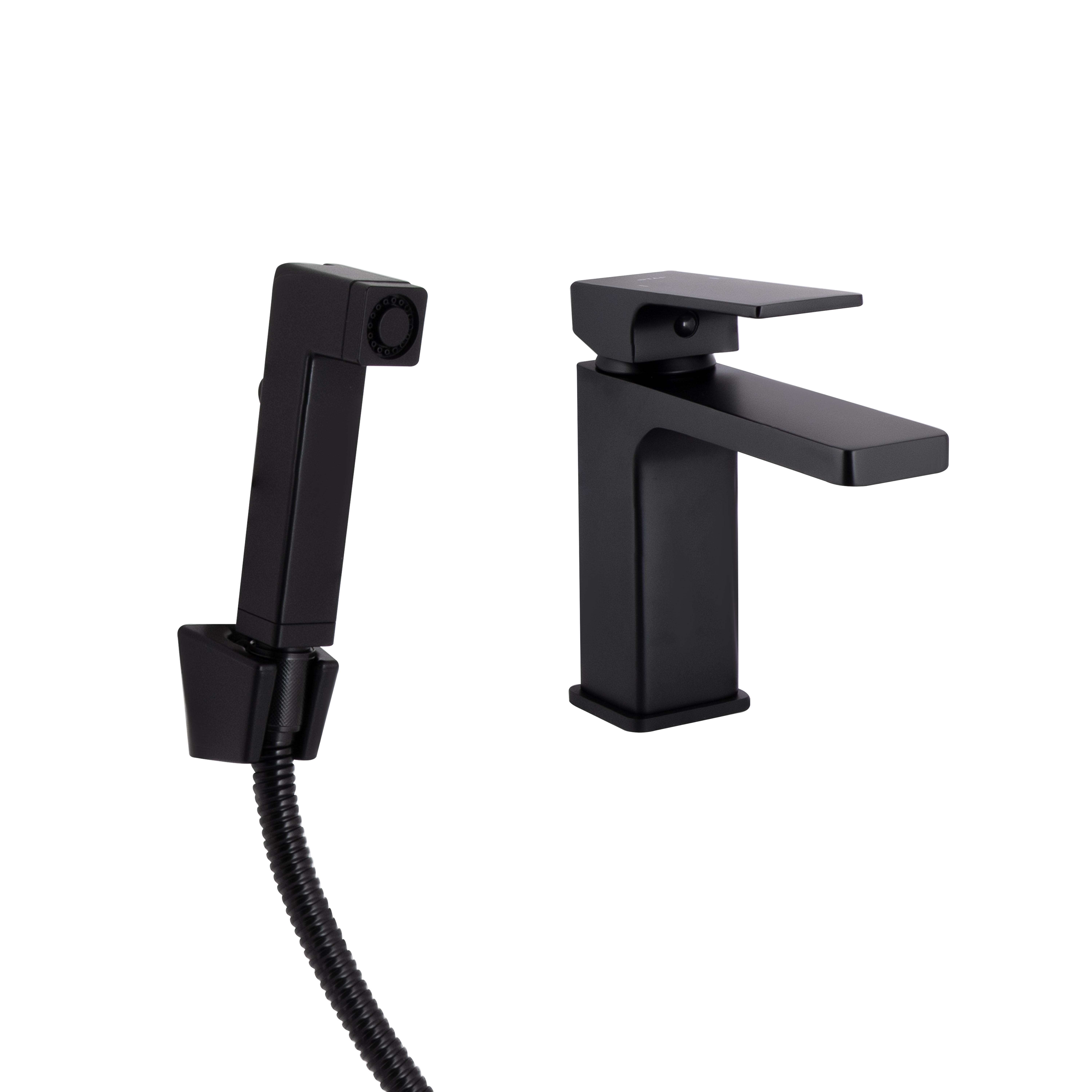 Смеситель для раковины Qtap Gemini с гигиеническим душем QTGEM272BLM45690 Black Matt (SD00051814)