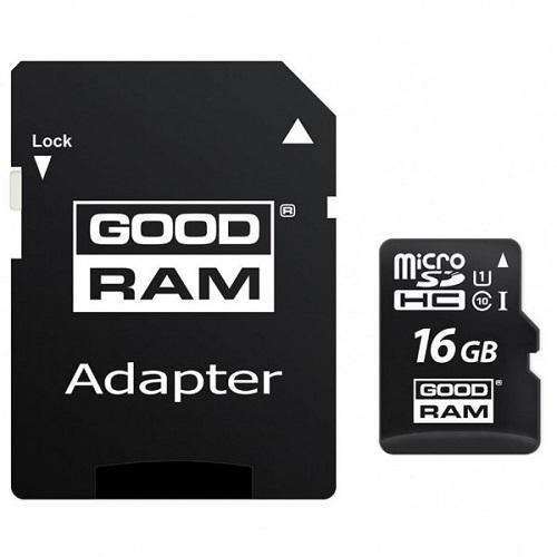 Карта памяти GoodRAM M1AA-0160R12 Secure Digital Micro 16 Gb class 10 UHS I Retail 10 adapter (562874) - фото 2