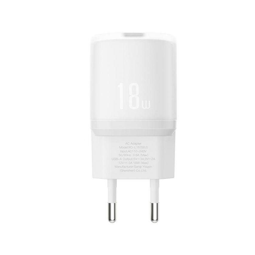 Зарядное устройство сетевое Xo L157 1USB/QC3.0/18 W White