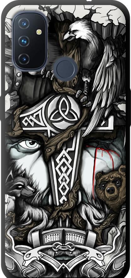 Чехол на OnePlus Nord N100 Тату Викинг (4098b-2130-42517) Чехол на OnePlus Nord N100 Тату Викинг (4098b-2130-42517)