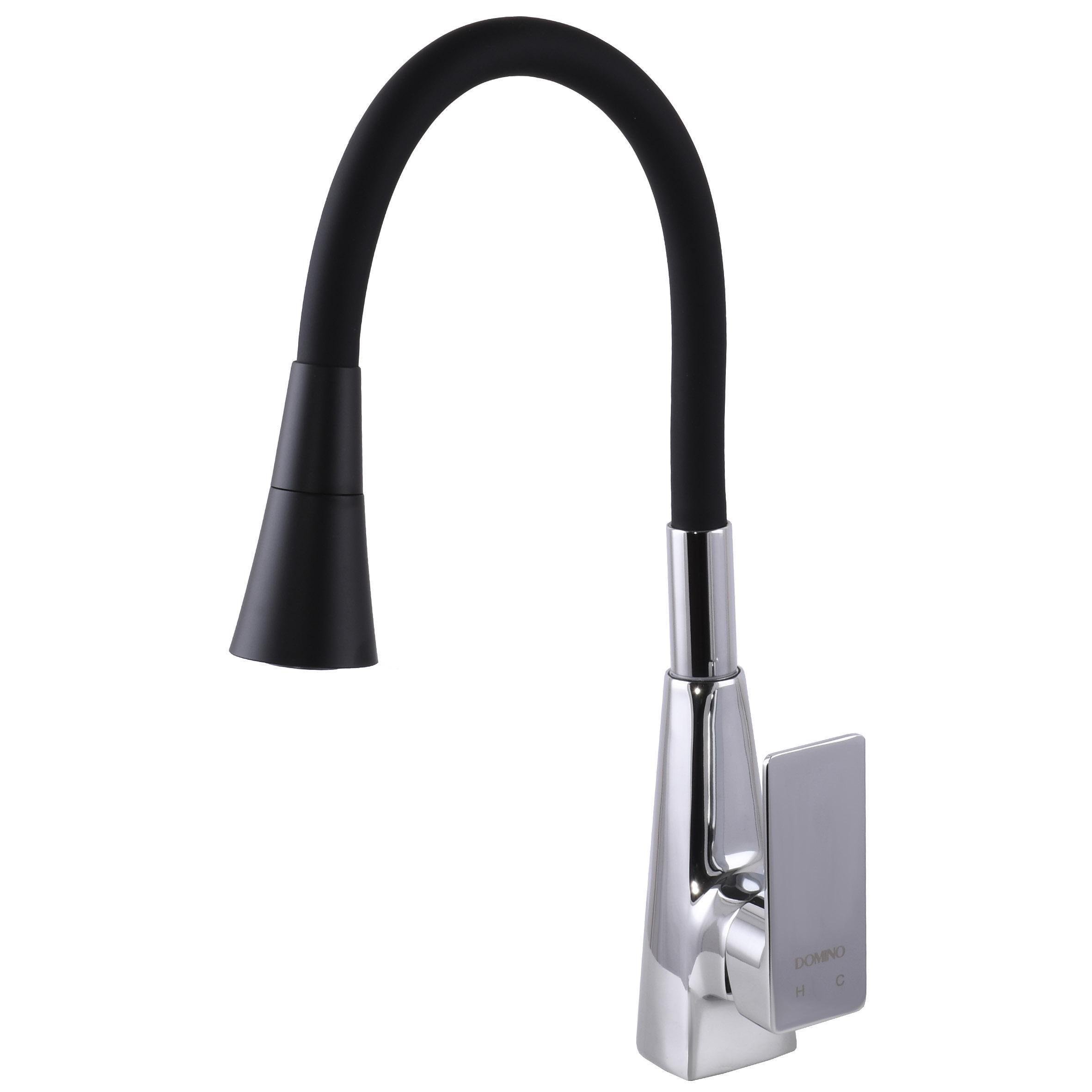 Кран на кухню DOMINO Хром/Чорний (27310)