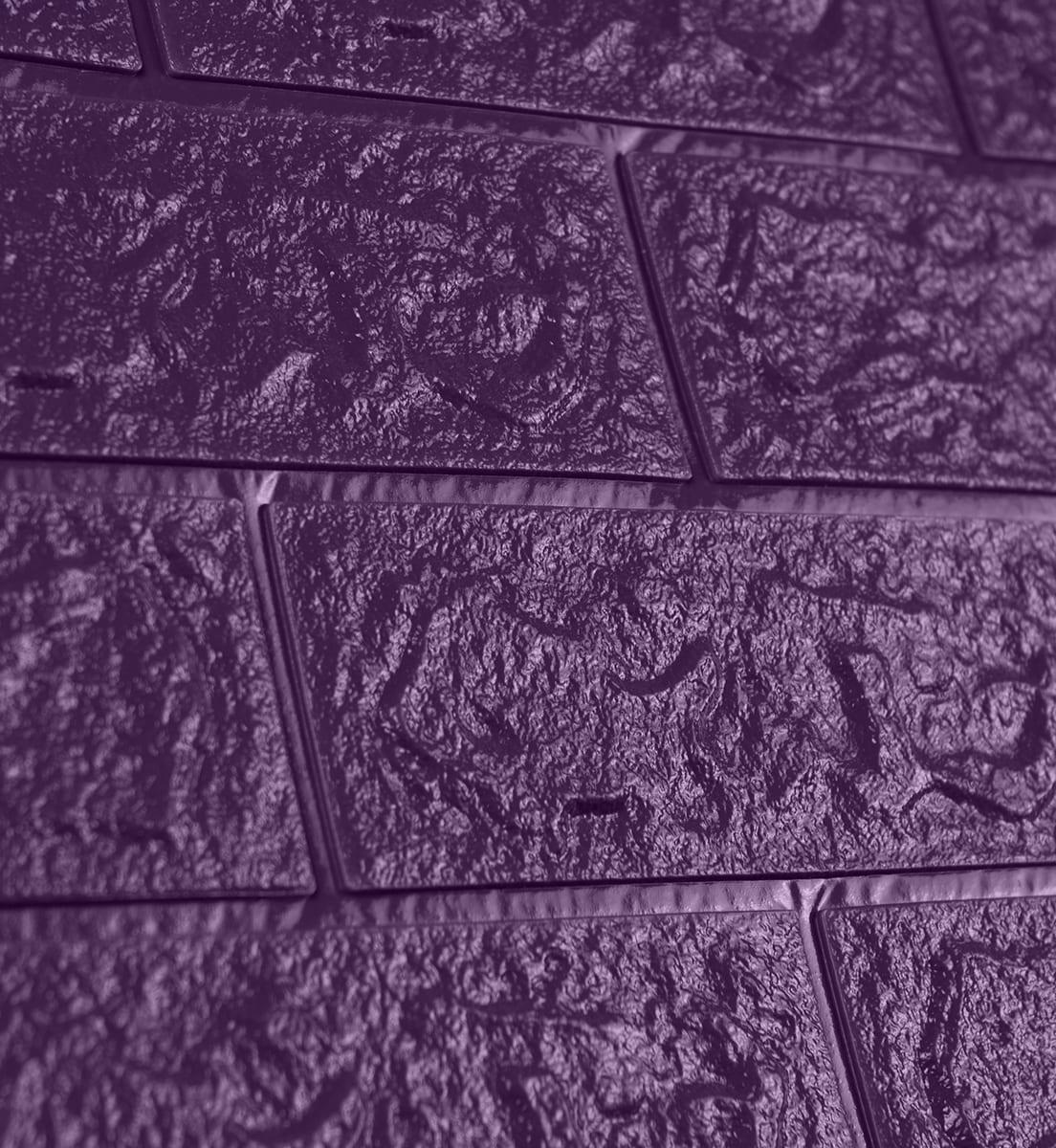 3D-панель декоративная самоклеющаяся под кирпич 700x770x5 мм Фиолетовый (76) - фото 2 3D-панель декоративная самоклеющаяся под кирпич 700x770x5 мм Фиолетовый (76) - фото 2