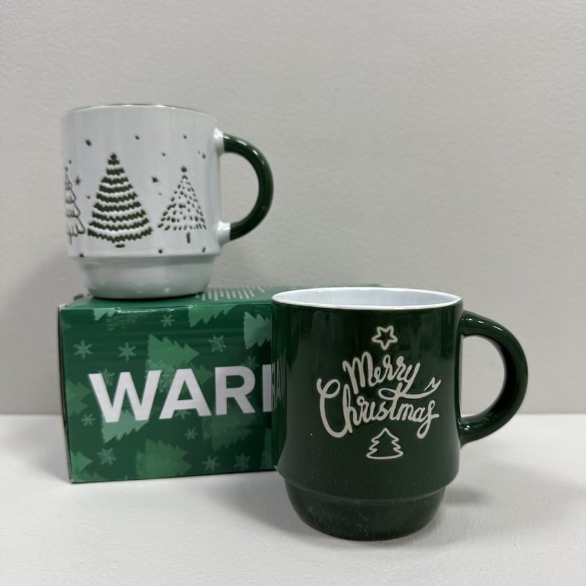 Набор керамических чашек Limited Edition TRSC-BH5019 NY Warmly 320 мл 9 см d 8 см 2 шт. Green-grey (2815966027) - фото 2 Набор керамических чашек Limited Edition TRSC-BH5019 NY Warmly 320 мл 9 см d 8 см 2 шт. Green-grey (2815966027) - фото 2