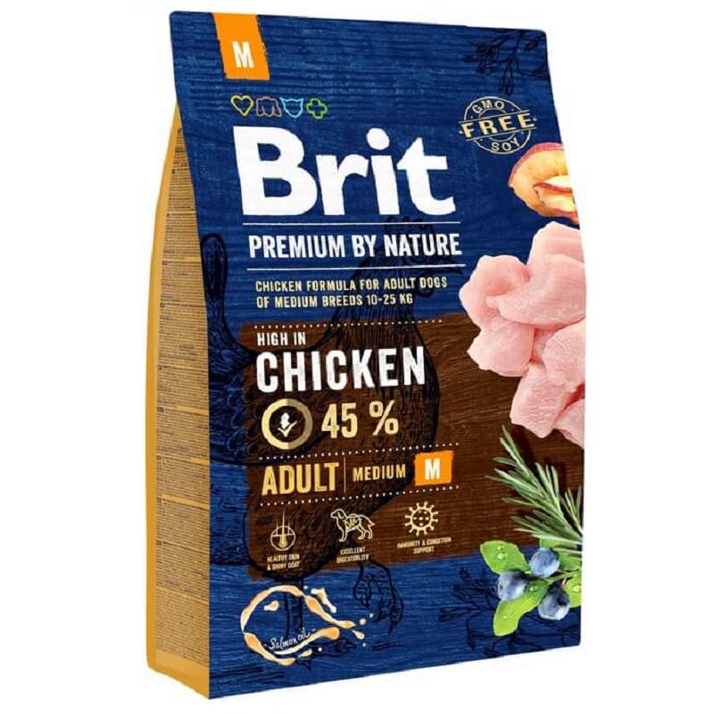 Корм сухой Brit Premium M для взрослых собак средних пород с курицей 3 кг (526352)