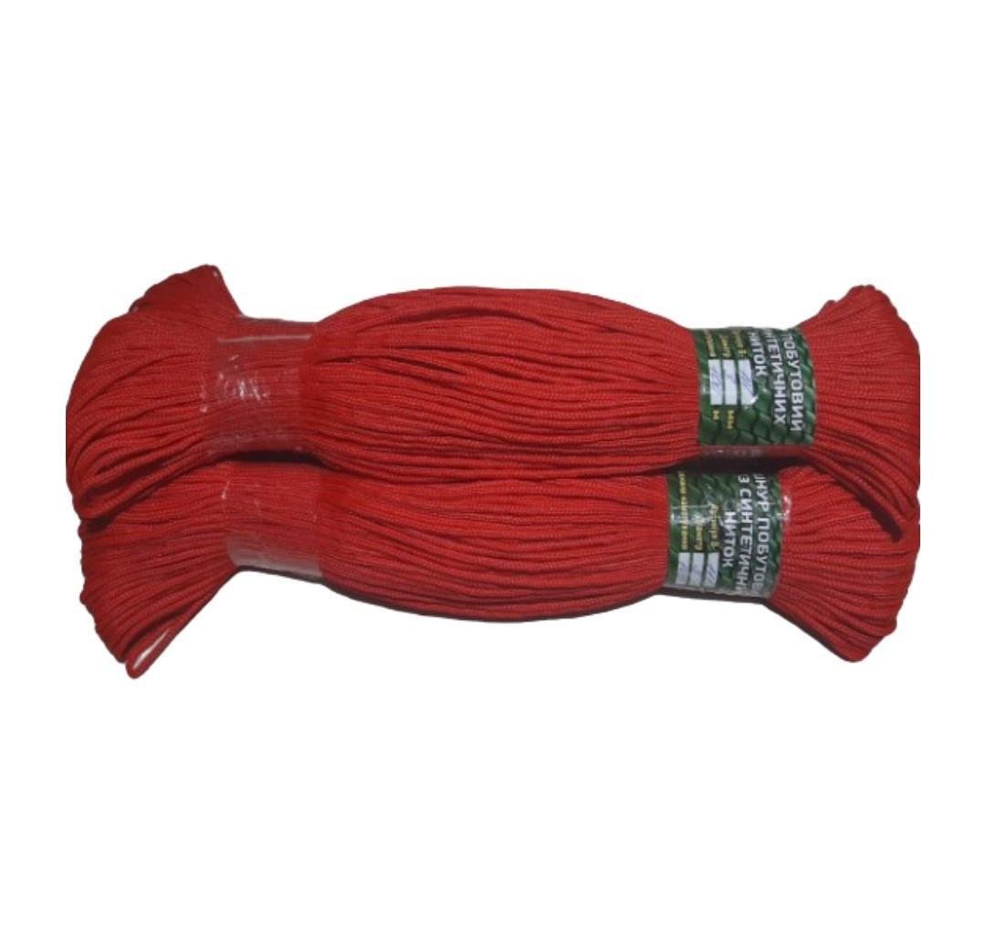 Шнур з наповнювачем із синтетичних ниток 100 м 3 мм Червоний (В-111)