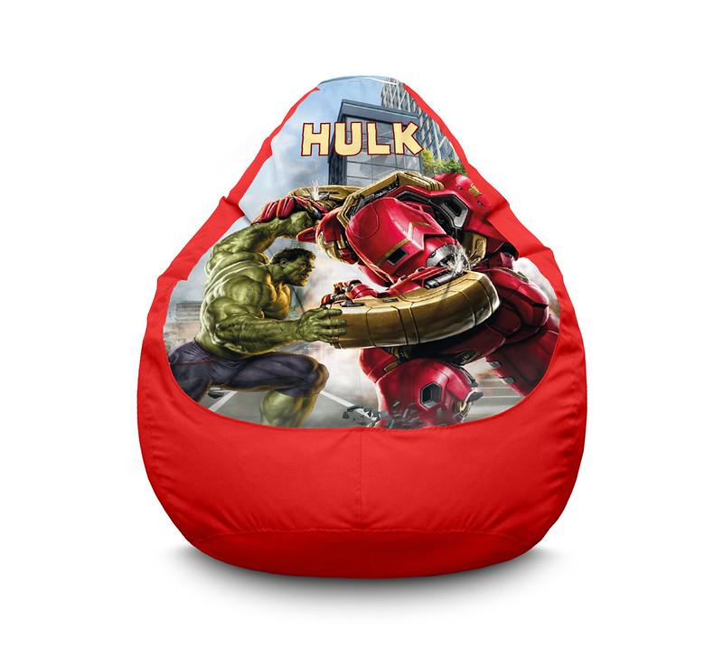 Кресло мешок iPuff Hulk and Iron Man Оксфорд XXL 90х125 см Красный