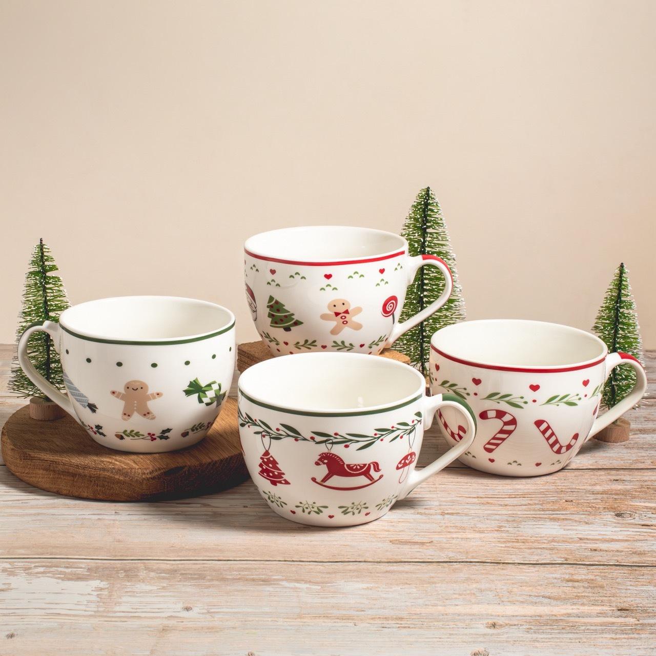 Набор чашек Новогоднее настроение 490 мл 4 шт. (6022-002)