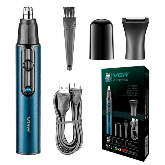Триммер мужской для носа/ушей и бороды VGR V-626 2в1 USB/Type-C аккумуляторный 2 насадки до 90 мин (32992727) Триммер мужской для носа/ушей и бороды VGR V-626 2в1 USB/Type-C аккумуляторный 2 насадки до 90 мин (32992727)