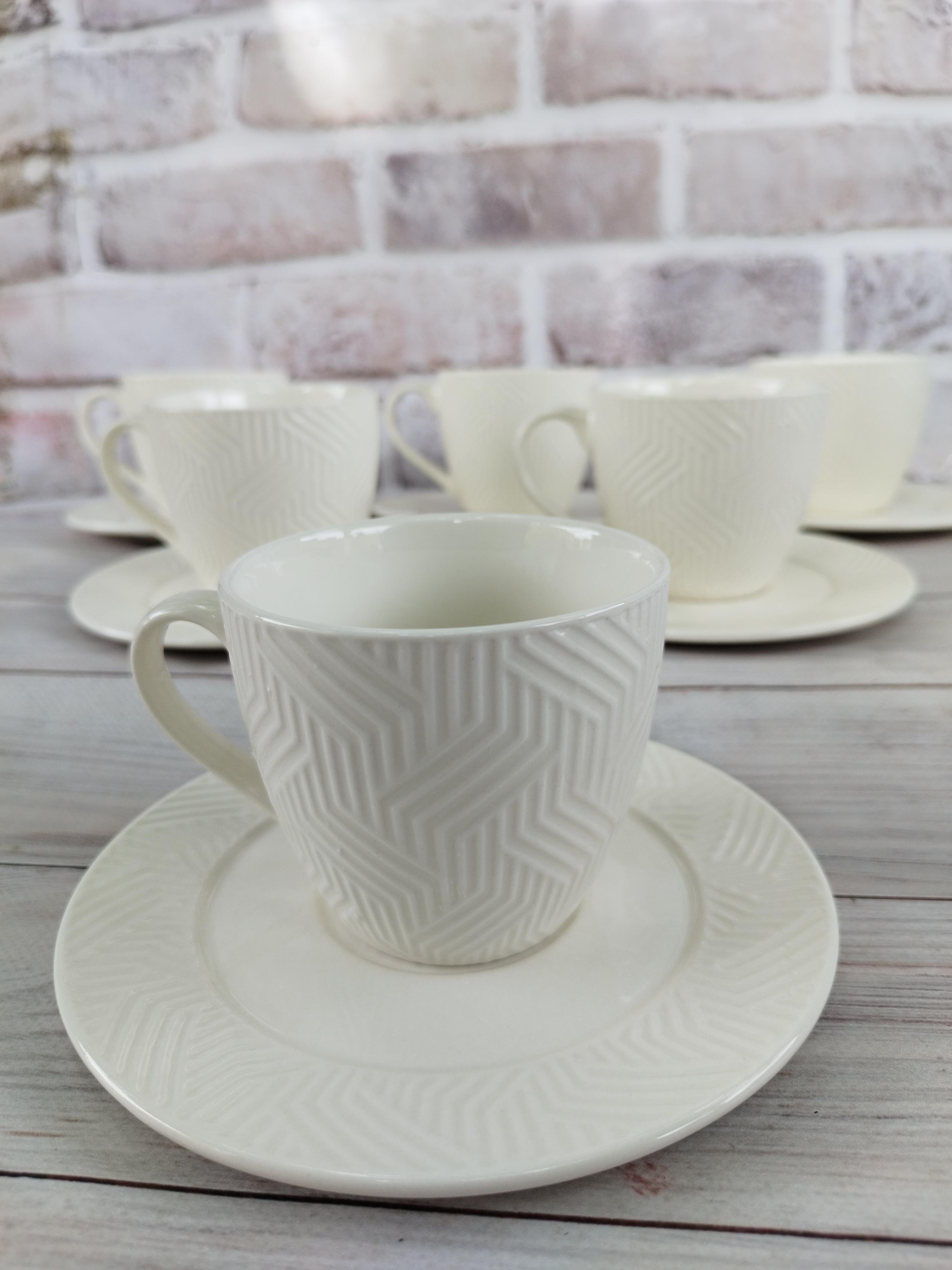 Сервиз для кофе Stenson R96397 фарфор 260 мл 12 шт. Белый (R96397)