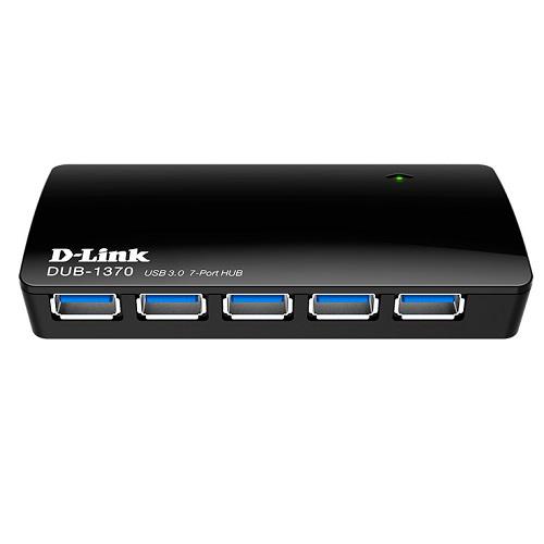 USB-концентратор зовнішній D-Link 7xUSB3.0 USB3.0/5 Гбіт/с Чорний (DUB-1370)