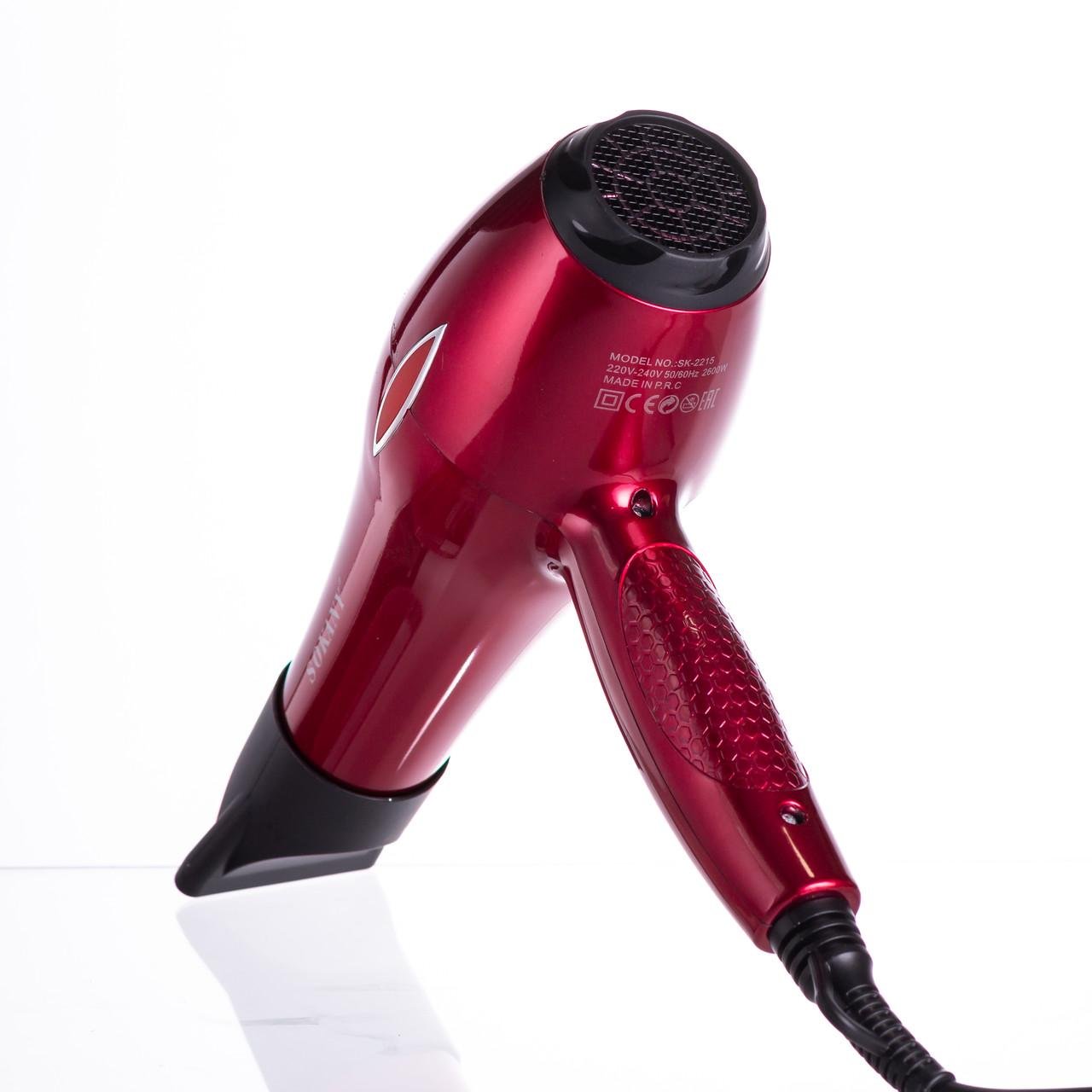 Фен для волосся Sokany SK-2215 з дифузором та концентратором 2600 Вт (7414) - фото 8