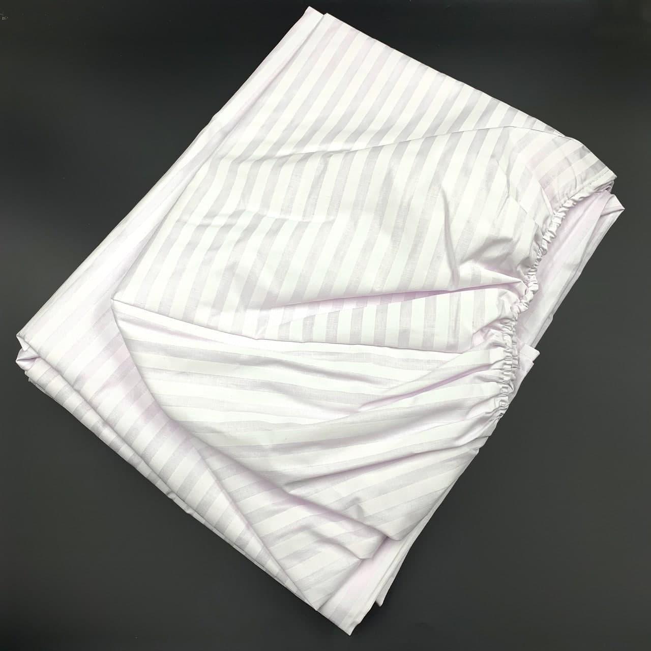 Простынь на резинке в полоску страйп-сатин 160x200 см Белый (S-s3535/x160) Простынь на резинке в полоску страйп-сатин 160x200 см Белый (S-s3535/x160)