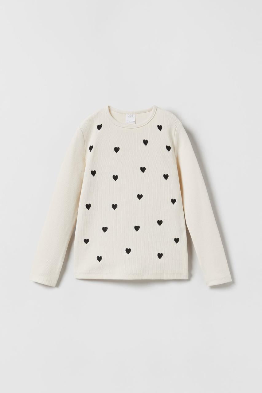 Реглан для девочки Zara в рубчик 152 см Молочный (3402603712)