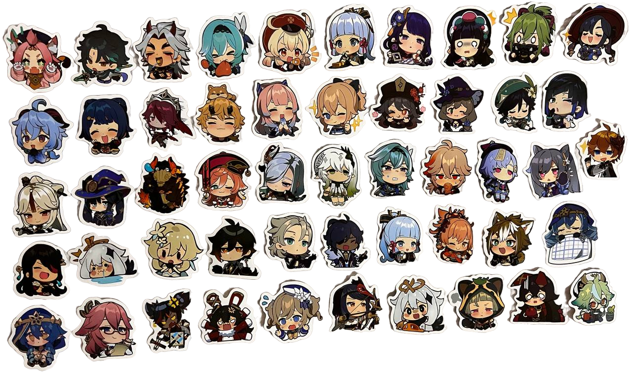 Набор виниловых стикеров Геншин Импакт (65619) Набор виниловых стикеров Геншин Импакт (65619)