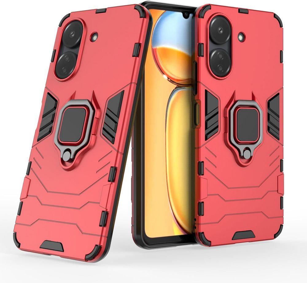 Противоударный чехол Xiaomi Redmi 13C (подставка кольцо) Red (35035-2D)