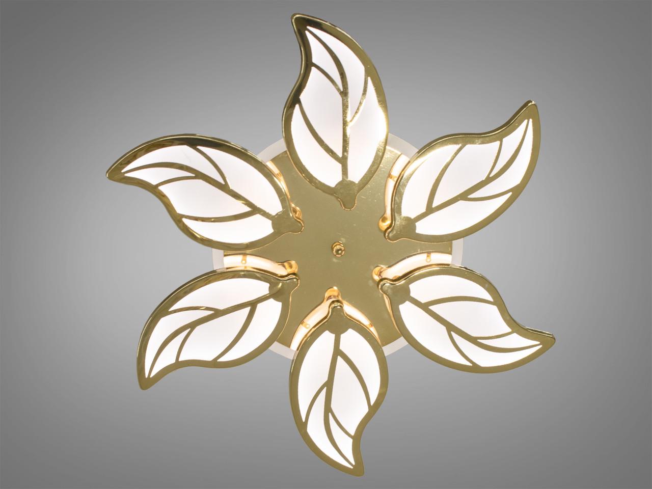 Люстра LED в спальню с пультом 8028-6G-LS 105W на 15 м2 Золотой (1866761054) - фото 2