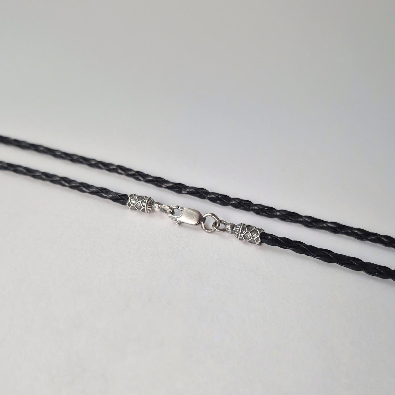 Шнурок на шию Луска чорнене срібло 925 проби 1,50 г 3 мм 45 см Чорний (1419) - фото 3 Шнурок на шию Луска чорнене срібло 925 проби 1,50 г 3 мм 45 см Чорний (1419) - фото 3