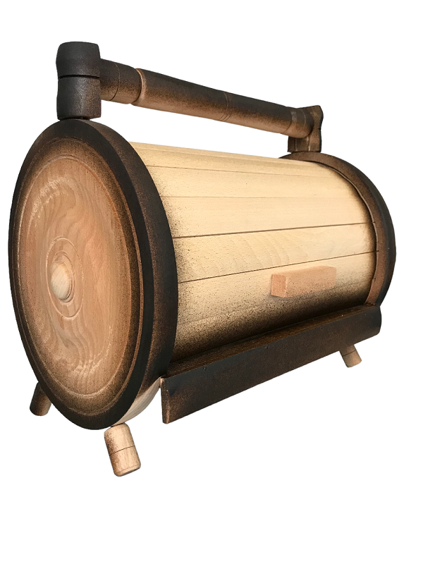 Хлебница деревянная Бочка 38x27x34 см