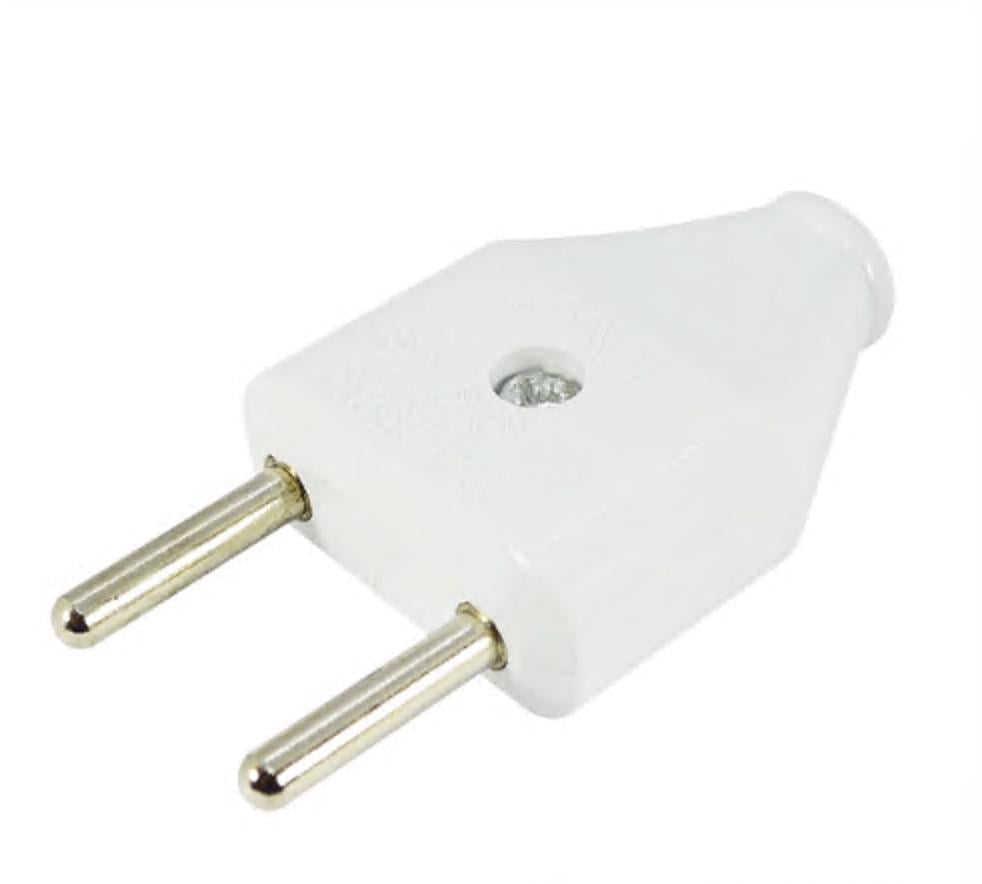 Вилка плоска Luxel 1006 без заземлення Білий (27848306)