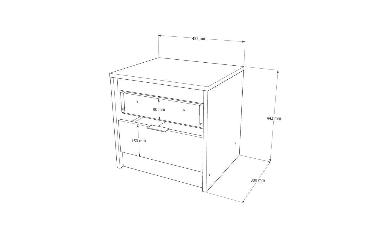 Тумба прикроватная Сити-450 Эверест 452х380х442 мм Дуб сонома/Белый (EVR-20727. 01) - фото 7 Тумба прикроватная Сити-450 Эверест 452х380х442 мм Дуб сонома/Белый (EVR-20727. 01) - фото 7