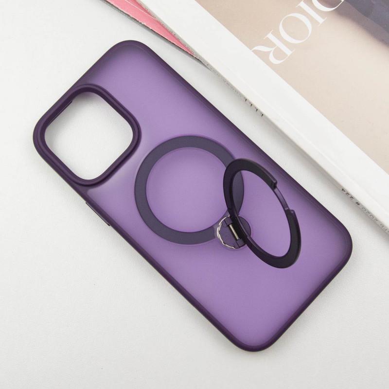 Протиударний чохол Metal Buttons with MagSafe Colorful HQ Ring для Apple iPhone 14/13 (6.1") Purple - фото 3