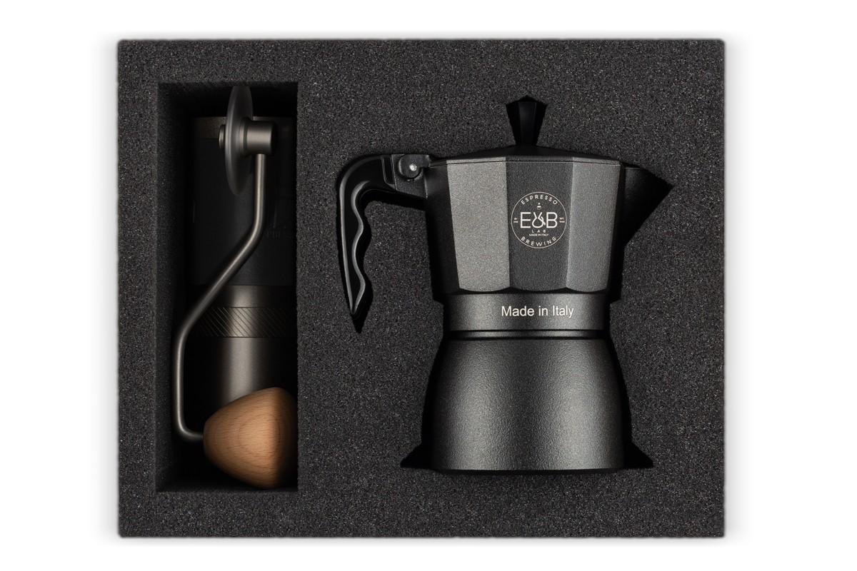 Кофеварка гейзерная E&B LAB Classic Moka Pot 3T и ручная кофемолка 1Zpresso JX (10259746)