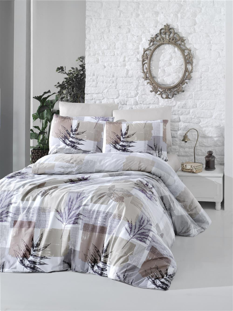 Комплект постельного белья Lighthouse Leaf ranforce 200х220 см/50х70 см 2 шт. Коричневый