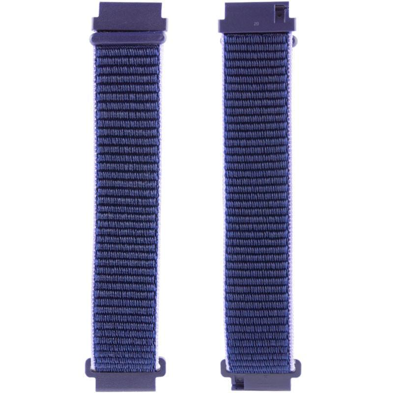 Ремінець Nylon для Smart Watch 20 мм Темно-синій/Бузковий (00000074605_12)