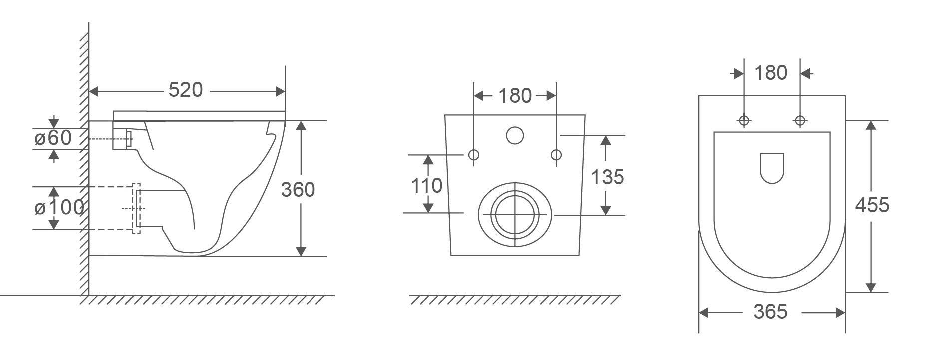 Унитаз подвесной MIXXUS Premium Ellipse-0303-R система смыва Rimless 520x365x360 мм Black (MP6464) - фото 5 Унитаз подвесной MIXXUS Premium Ellipse-0303-R система смыва Rimless 520x365x360 мм Black (MP6464) - фото 5