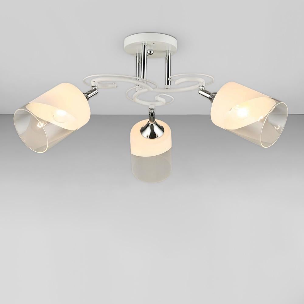 Люстра потолочная Light House SRS-18930/3 Белый/Хром/Белый/Прозрачный 
