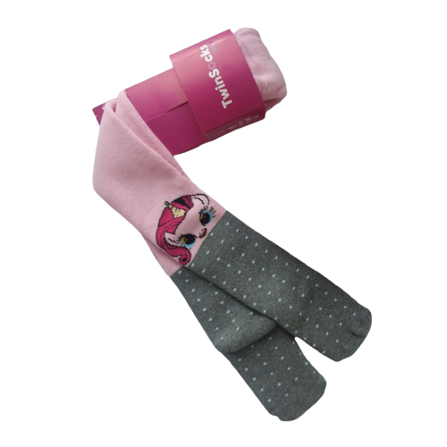 Колготки для девочки TwinSocks Пони махровые зимние 110 см-116 Серо-розовый (315)