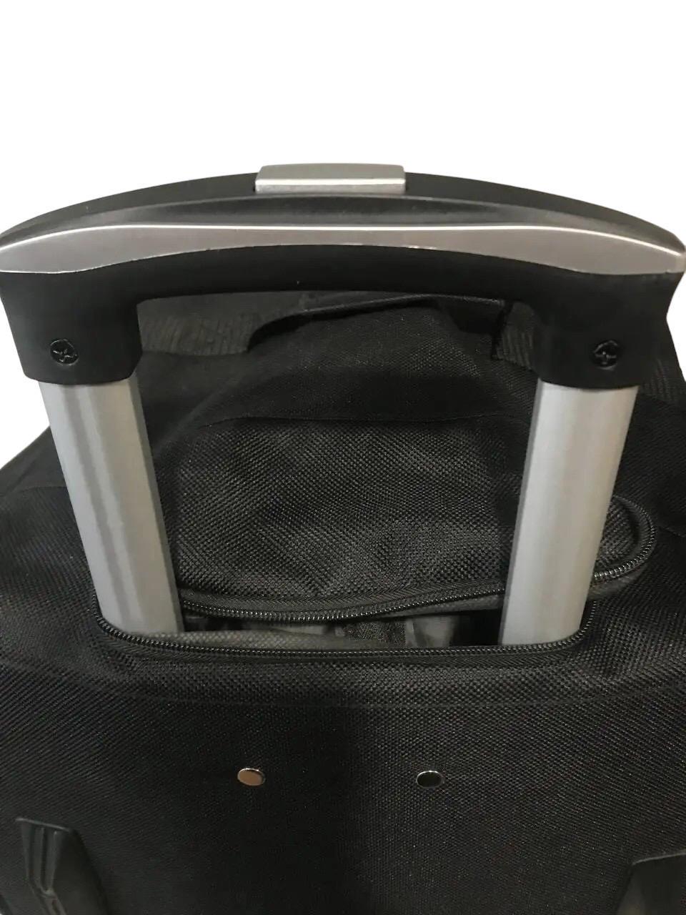 Сумка дорожня велика на колесах з кишенею на блискавці 90 л Чорний (263-30) - фото 5