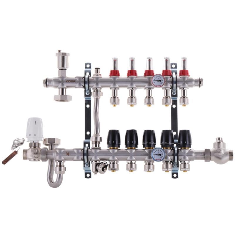 Коллектор KOER KR.S1011-5 1"х5 SUS304 c евроконусами 3/4-16 (KR2928)