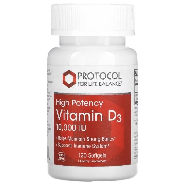 Витамин D Protocol for Life Balance Vitamin D3 High Potency 10000 IU 120 Softgels (23712959)